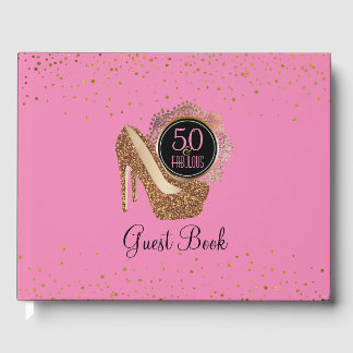 50. Geburtstagsparty | 50 & Fabulous Pink Gold Gästebuch