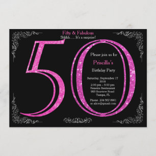 50. Geburtstagsparty, 50, Gatsby, schwarzes Silber Einladung