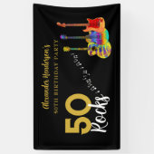 50. Geburtstagsparty 50 Rocks Personalisiert Banner (Vertikal)