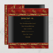 50. Geburtstagsparty Asiatische schwarze Gold Einladung (Vorne/Hinten)