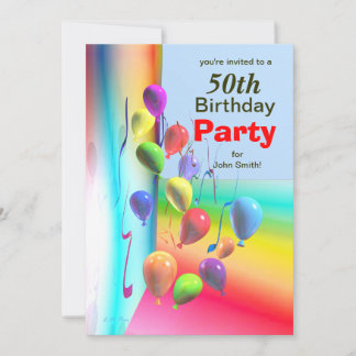 50. Geburtstagsparty Ballon Wall Einladung