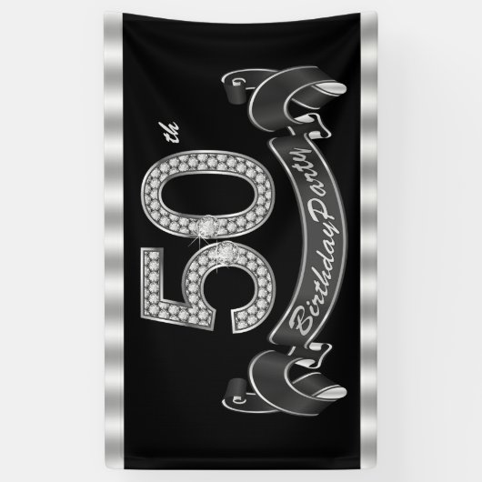 50. Geburtstagsparty Banner (Vertikal)