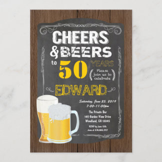 50. Geburtstagsparty. Bis zu 50 Jahre Bier Einladung
