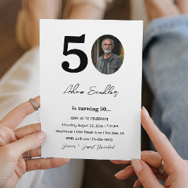50. Geburtstagsparty Black and White Einladung