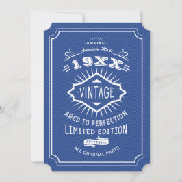 50. Geburtstagsparty Blue and White Limited Editio Einladung