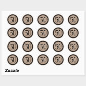 50. Geburtstagsparty Classic Round Sticker (Blatt)