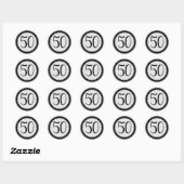 50. Geburtstagsparty Classic Round Sticker (Blatt)