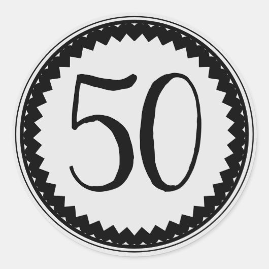 50. Geburtstagsparty Classic Round Sticker (Vorderseite)