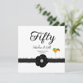 50. Geburtstagsparty Cocktails Ballons Einladung (Stehend Vorderseite)