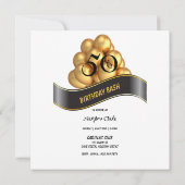 50. Geburtstagsparty Cocktails Ballons Einladung (Rückseite)