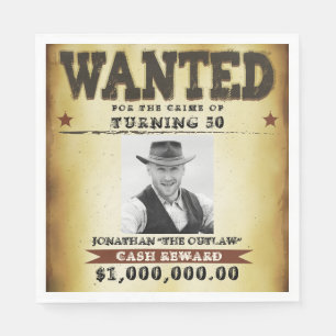 50. Geburtstagsparty Cowboy Thema Gewollt Poster Serviette