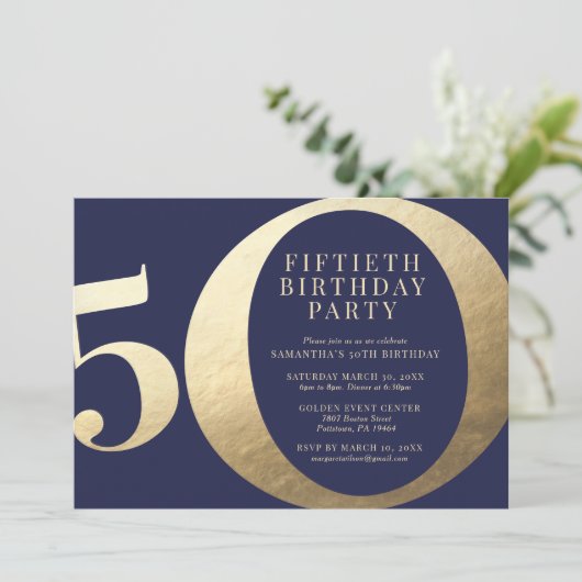 50. Geburtstagsparty Einladung (Stehend Vorderseite)