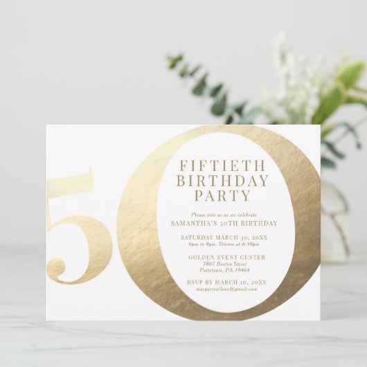 50. Geburtstagsparty Einladung (Stehend Vorderseite)