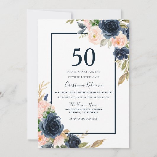 50. Geburtstagsparty Einladung (Vorderseite)