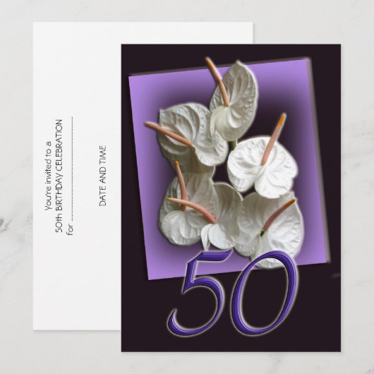 50. Geburtstagsparty Einladung (Vorne/Hinten)