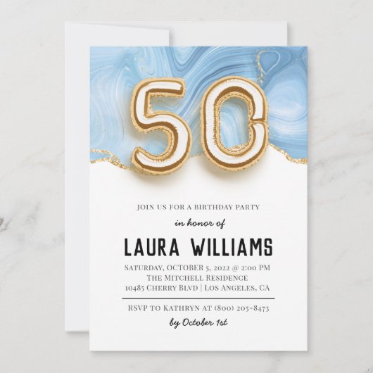50. Geburtstagsparty Einladung (Vorderseite)