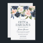 50. Geburtstagsparty Einladung<br><div class="desc">Navy Blue Blush Pink Floral 50. Geburtstagsparty Einladung Schöne moderne Blume perfekt für alle Jahreszeiten. Frühling,  Sommer,  Herbst oder Winter Siehe Matching Kollektion in Nest und Nest Store Wir haben auch viele andere Einladungen und Sammlungen.</div>