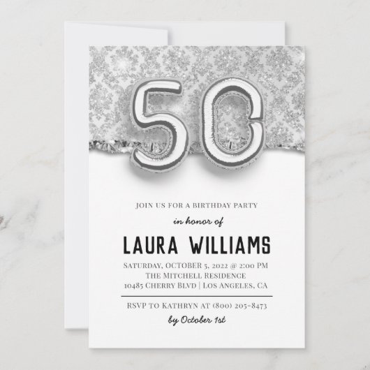 50. Geburtstagsparty Einladung (Vorderseite)