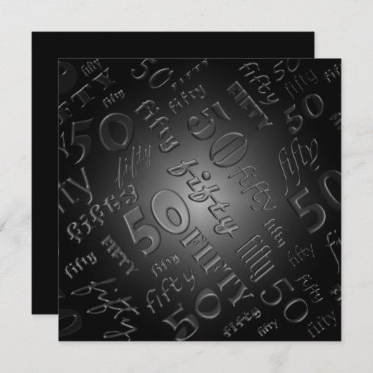 50. Geburtstagsparty Einladung (Vorne/Hinten)