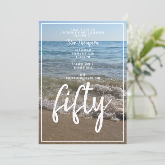 50. Geburtstagsparty Einladung (Stehend Vorderseite)