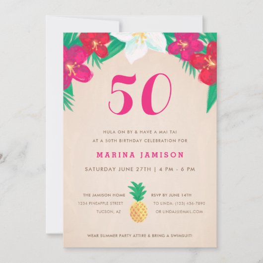 50. Geburtstagsparty Einladung (Vorderseite)