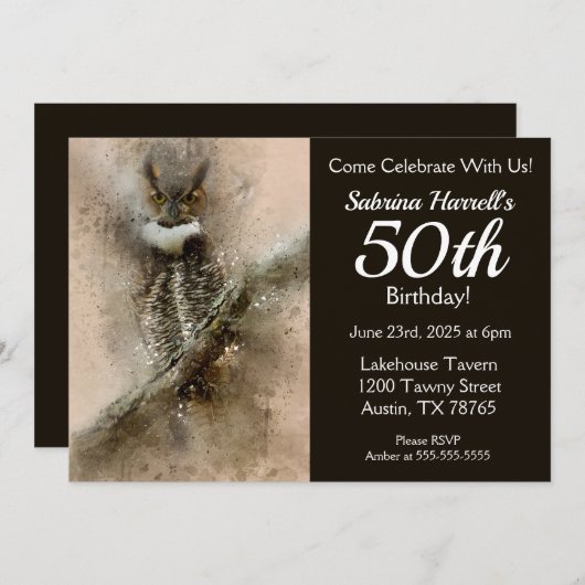 50. Geburtstagsparty Einladung (Vorne/Hinten)