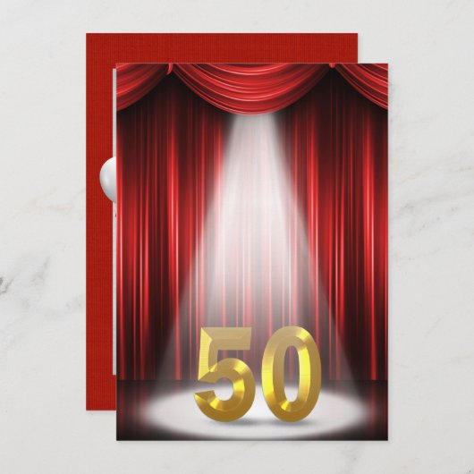 50. Geburtstagsparty Einladung (Vorne/Hinten)