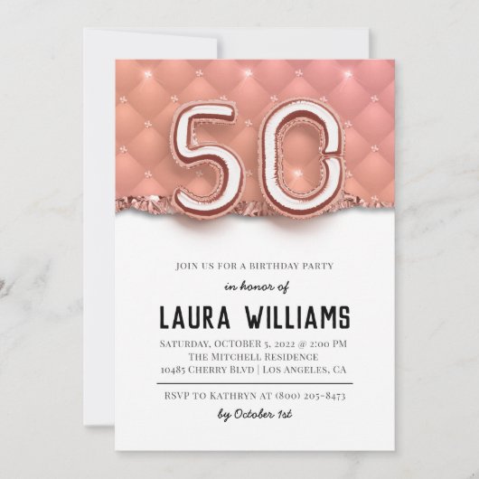 50. Geburtstagsparty Einladung (Vorderseite)