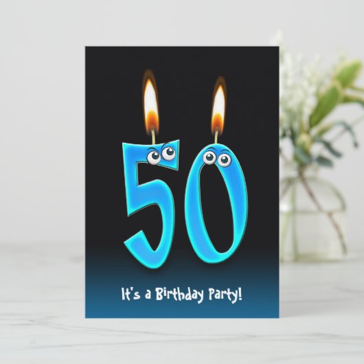 50. Geburtstagsparty Einladung (Stehend Vorderseite)