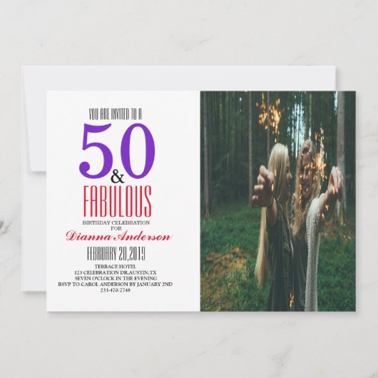 50. Geburtstagsparty Einladung (Vorderseite)