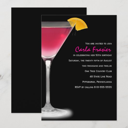 50. Geburtstagsparty Einladung (Vorne/Hinten)