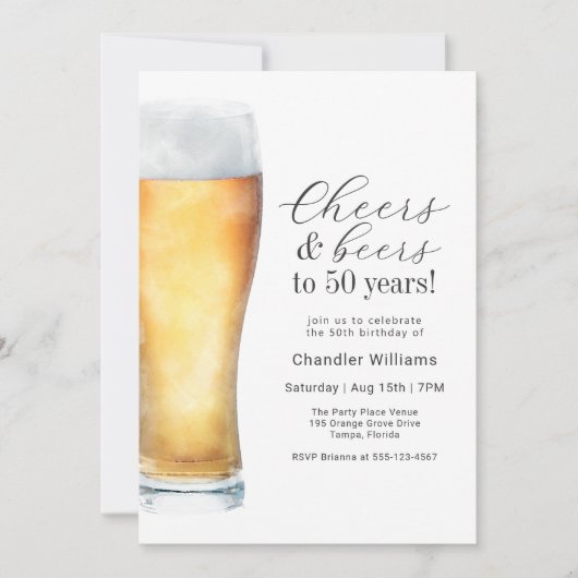 50. Geburtstagsparty Einladung (Vorderseite)