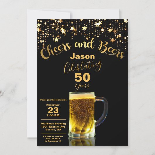 50. Geburtstagsparty Einladung (Vorderseite)