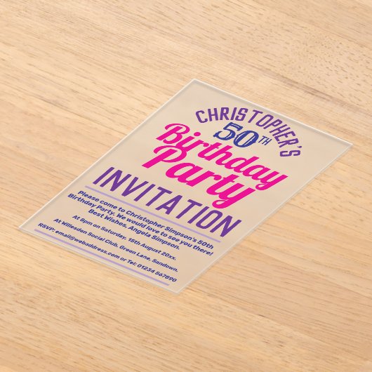 50. Geburtstagsparty Einladung (Ablage )