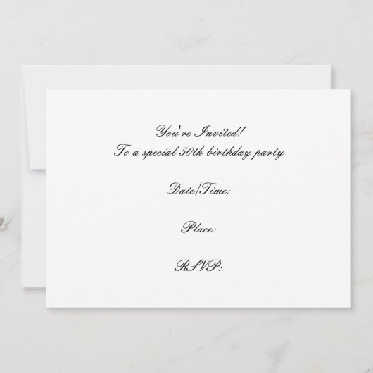 50. Geburtstagsparty Einladung (Rückseite)