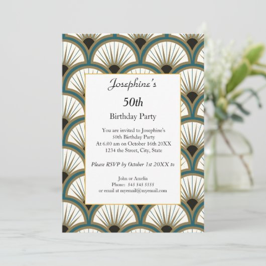 50. Geburtstagsparty Einladung (Stehend Vorderseite)