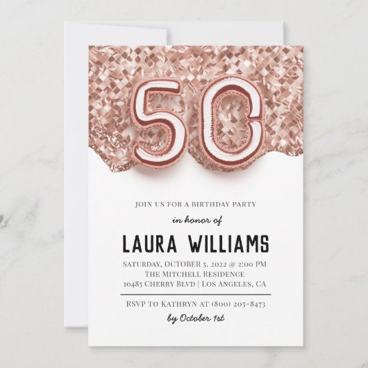 50. Geburtstagsparty Einladung (Vorderseite)