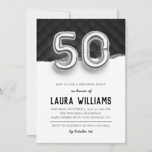 50. Geburtstagsparty Einladung (Vorderseite)