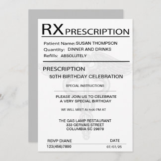 50. Geburtstagsparty Einladung