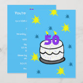 50. Geburtstagsparty Einladung 50 Candle Cake (Vorne/Hinten)