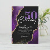 50. Geburtstagsparty Einladung Agate 50. Geburtsta (Stehend Vorderseite)