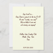 50. Geburtstagsparty Einladung anpassbar (Rückseite)