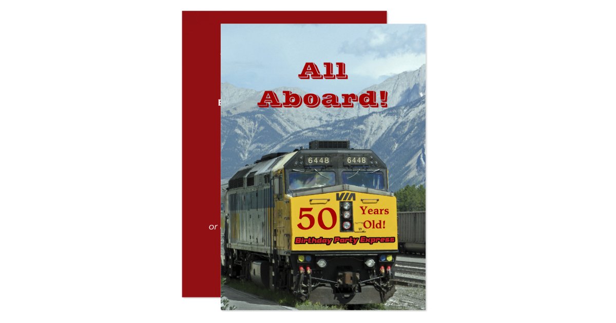 50. Geburtstagsparty Einladung Eisenbahn Zug Zazzle.de