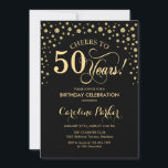50. Geburtstagsparty Einladung - Gold Black<br><div class="desc">50. Geburtstagsfeier Einladung. Elegantes Design mit Imitaten Glitzer Gold und Schwarz. Feiert bis 50 Jahre! Nachricht,  wenn Sie weitere Anpassungen benötigen.</div>