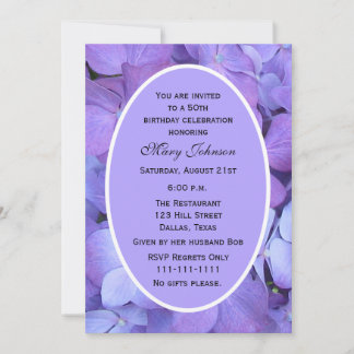 50. Geburtstagsparty Einladung Hydrangea