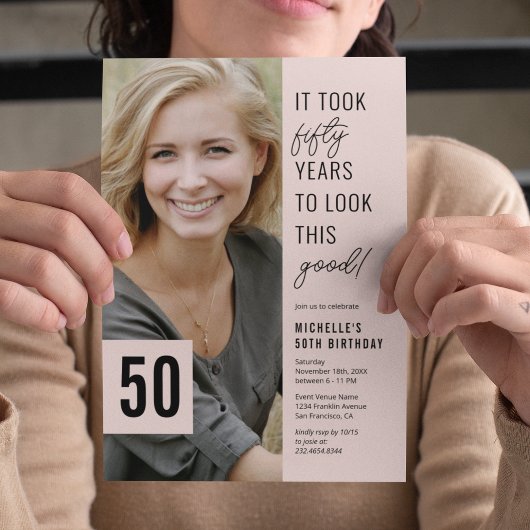 50. Geburtstagsparty Einladung im modernen Foto
