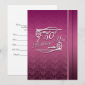 50. Geburtstagsparty Einladung Modern (Vorne/Hinten)