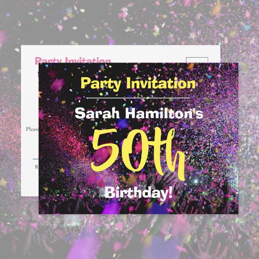 50. Geburtstagsparty Einladung Postkarte