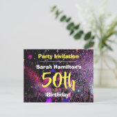 50. Geburtstagsparty Einladung Postkarte (Stehend Vorderseite)