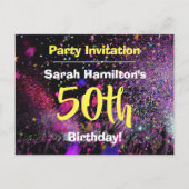 50. Geburtstagsparty Einladung Postkarte (Vorderseite)